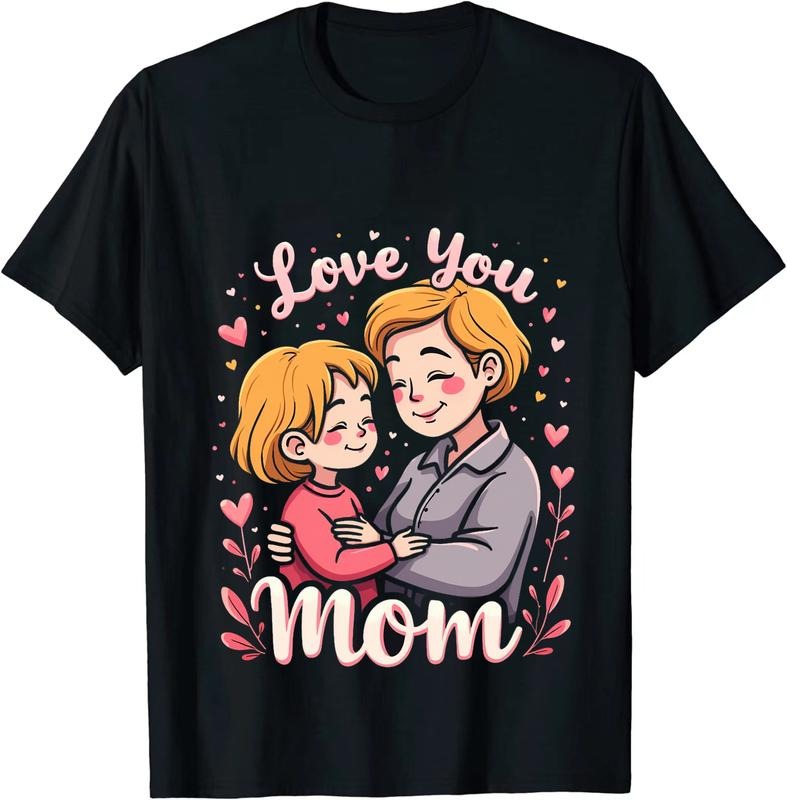 [100% Cotton] Love You Mom Couple Hug Heartwarming Design T-Shirt Hoodie, Sweatshirt | HypeDripTees.com