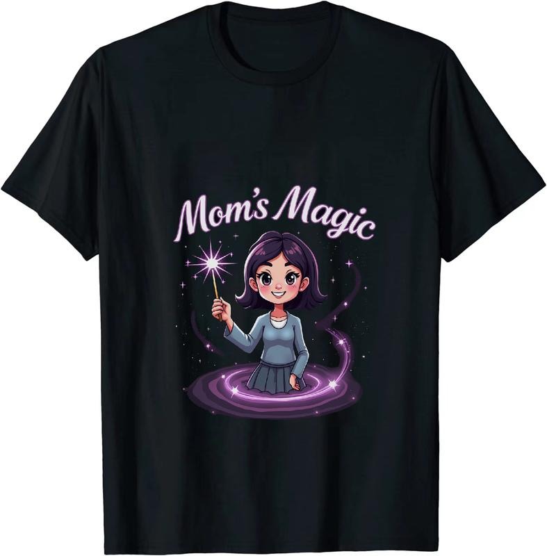[100% Cotton] Magical Mom With Purple Hair And Sparkling Wand T-Shirt Hoodie, Sweatshirt | HypeDripTees.com