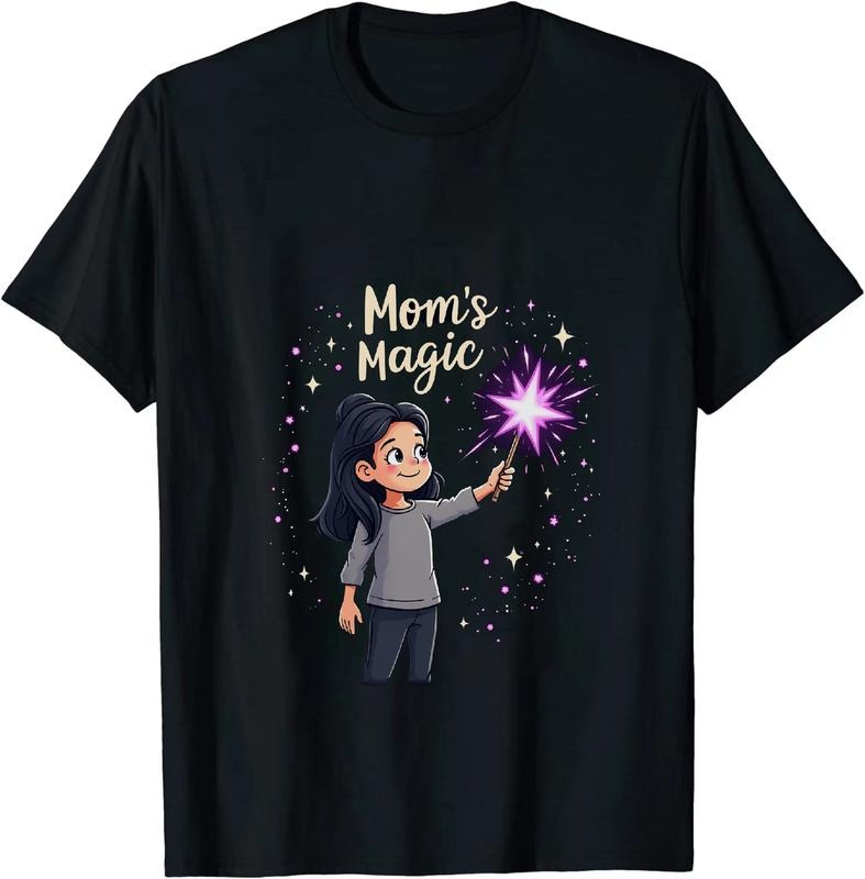 [100% Cotton] Magical Mom With Sparkling Wand Kids Fantasy T-Shirt Hoodie, Sweatshirt | HypeDripTees.com