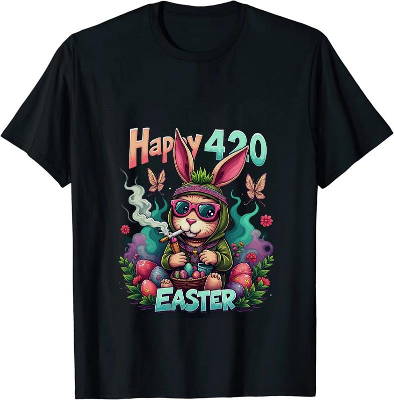 [100% Cotton] Magnate Happy 4 - 20 Easter T - Shirt With Bunny And Festive Spirit Hoodie, Sweatshirt | HypeDripTees.com