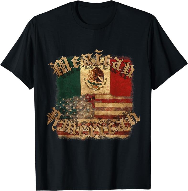 [100% Cotton] Mexican American Pride Flag Peacock Design Cool T-Shirt For Men And Women Hoodie, Sweatshirt | HypeDripTees.com