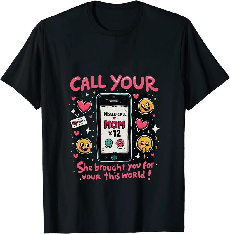 [100% Cotton] Missed Mom Calls Emoji Background T-Shirt Hoodie, Sweatshirt | HypeDripTees.com