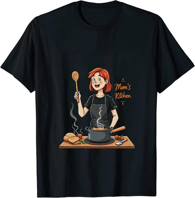 [100% Cotton] Mom Cooking In Kitchen Cartoon Family Love T-Shirt Hoodie, Sweatshirt | HypeDripTees.com