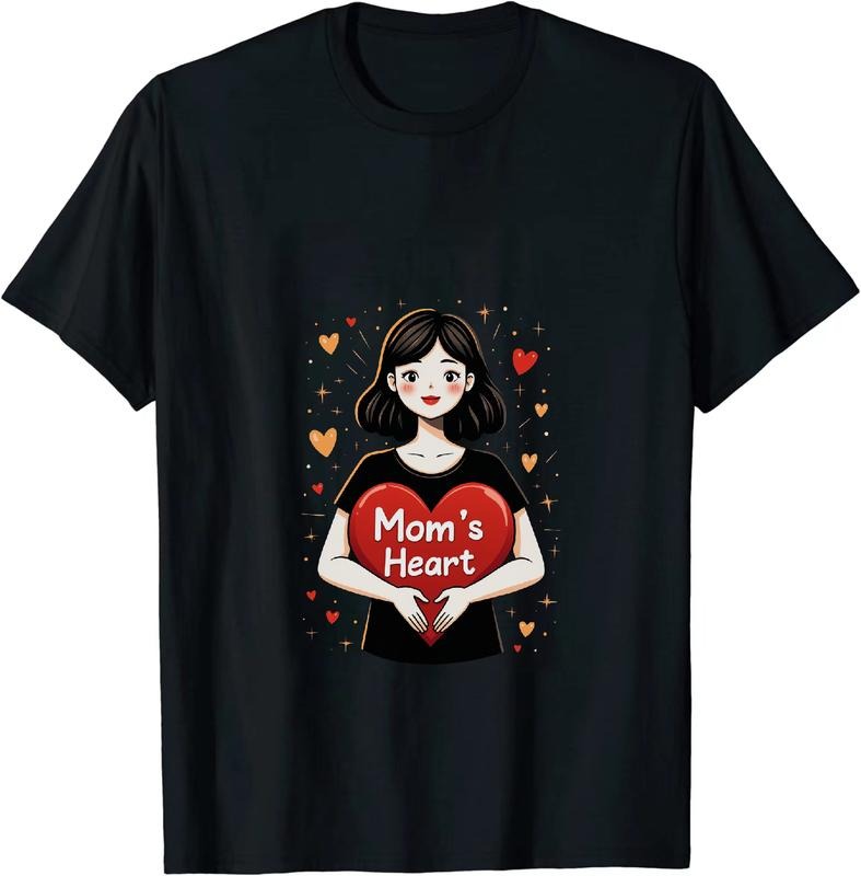 [100% Cotton] Mom Heart Love Cartoon Woman Family Gift T-Shirt Hoodie, Sweatshirt | HypeDripTees.com