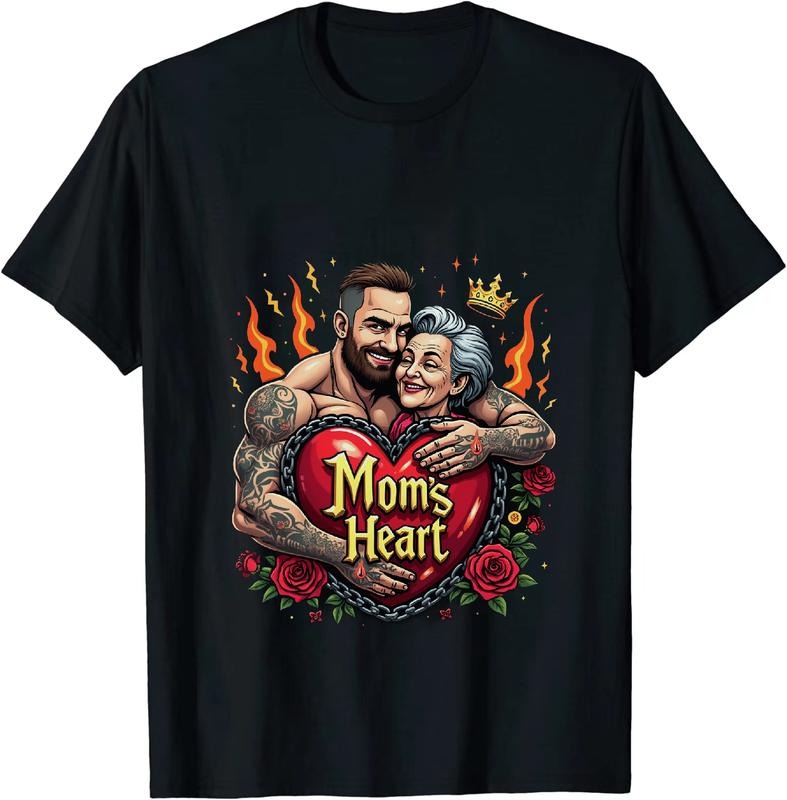 [100% Cotton] Mom Heart Love Floral Crown Tattoo Couple Embrace Romantic T-Shirt Design Hoodie, Sweatshirt | HypeDripTees.com
