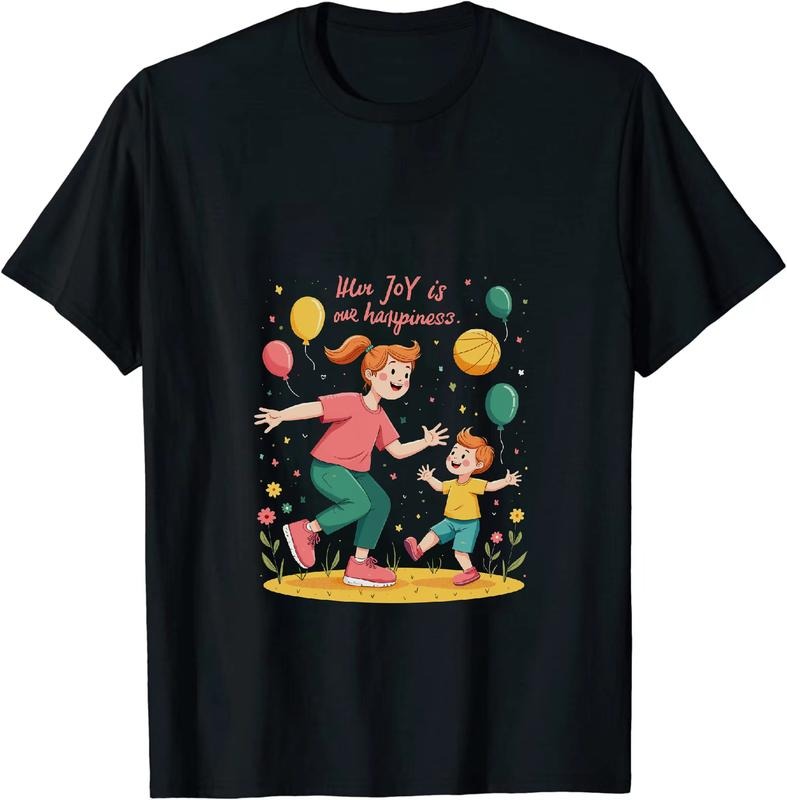 [100% Cotton] Mom Joy Happiness Family Love Playful Cartoon T-Shirt Hoodie, Sweatshirt | HypeDripTees.com
