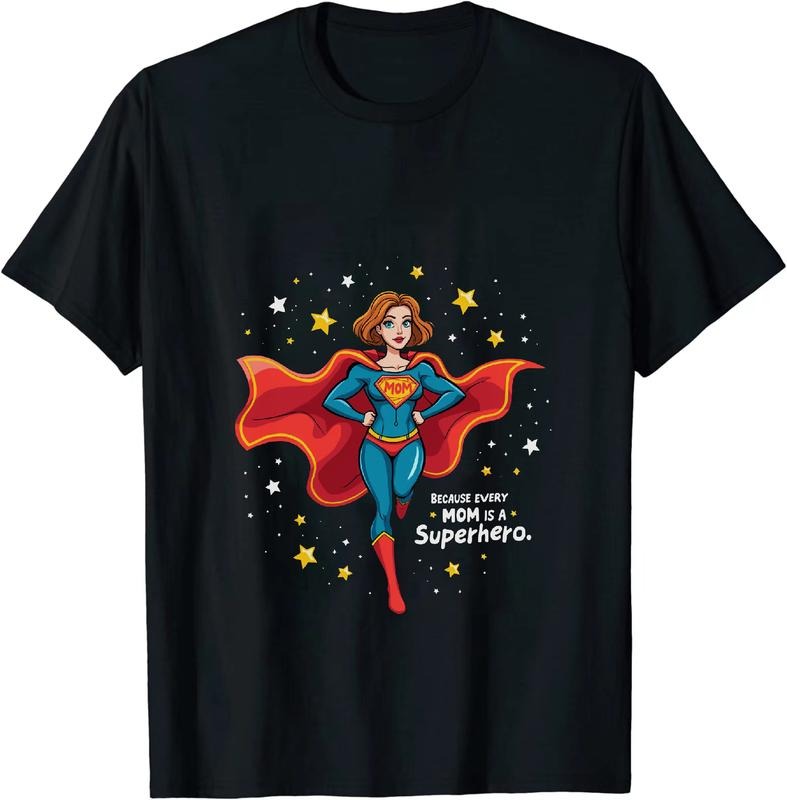 [100% Cotton] Mom Superhero Cartoon Design T-Shirt For Women And Kids Hoodie, Sweatshirt | HypeDripTees.com