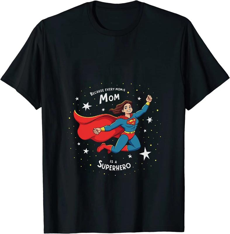 [100% Cotton] Mom Superhero Cartoon Flying With Cape S Emblem T-Shirt style 02 Hoodie, Sweatshirt | HypeDripTees.com