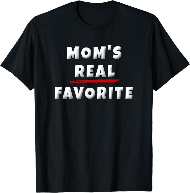 [100% Cotton] Moms Real Favorite Black And White Bold Text T-Shirt For Family Love Hoodie, Sweatshirt | HypeDripTees.com