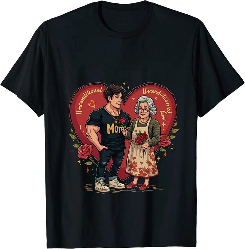 [100% Cotton] Morbid And Grandma Walking With Heart Unconditional Love Graphic T-Shirt Hoodie, Sweatshirt | HypeDripTees.com