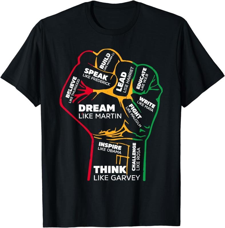 [100% Cotton] Motivational Dream Build Speak Lead Think Believe Inspire T-Shirt With Raised Fist Map Design Hoodie,...