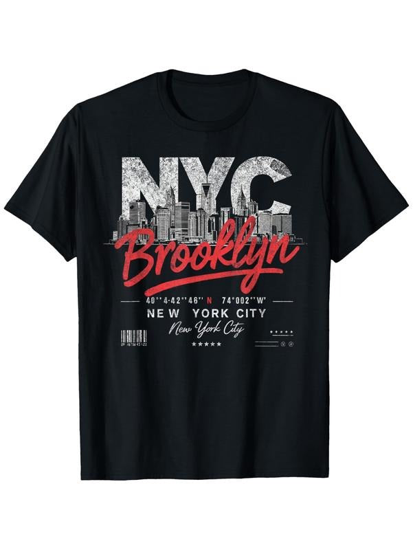 [100% Cotton] NYC Brooklyn Skyline Celebration Graphic T-Shirt For Urban Style Lovers Hoodie, Sweatshirt | HypeDripTees.com