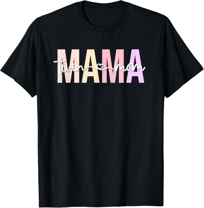[100% Cotton] Pastel MAMA Twin Mom Cute Trendy T-Shirt For Women Fashion Hoodie, Sweatshirt | HypeDripTees.com
