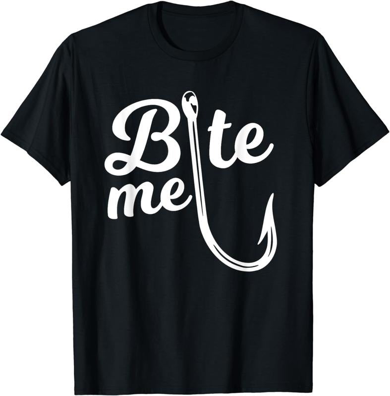 [100% Cotton] Playful Bite Me Hook Graphic Cool Casual T-Shirt For Fun Outfits Hoodie, Sweatshirt | HypeDripTees.com