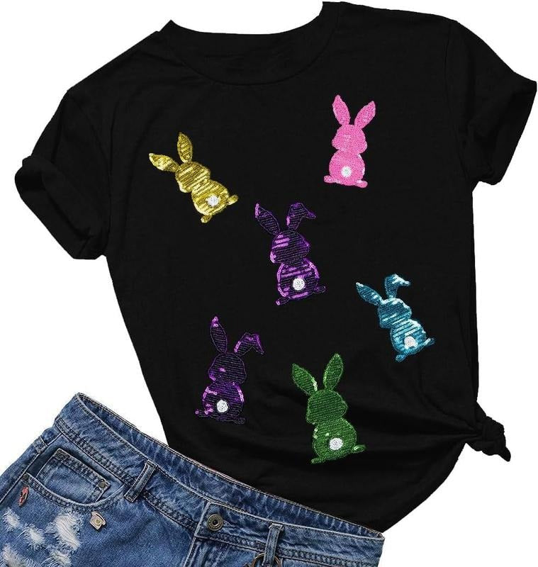[100% Cotton] Playful Colorful Bunny Rabbits With White Tails Casual T-Shirt Design Hoodie, Sweatshirt | HypeDripTees.com