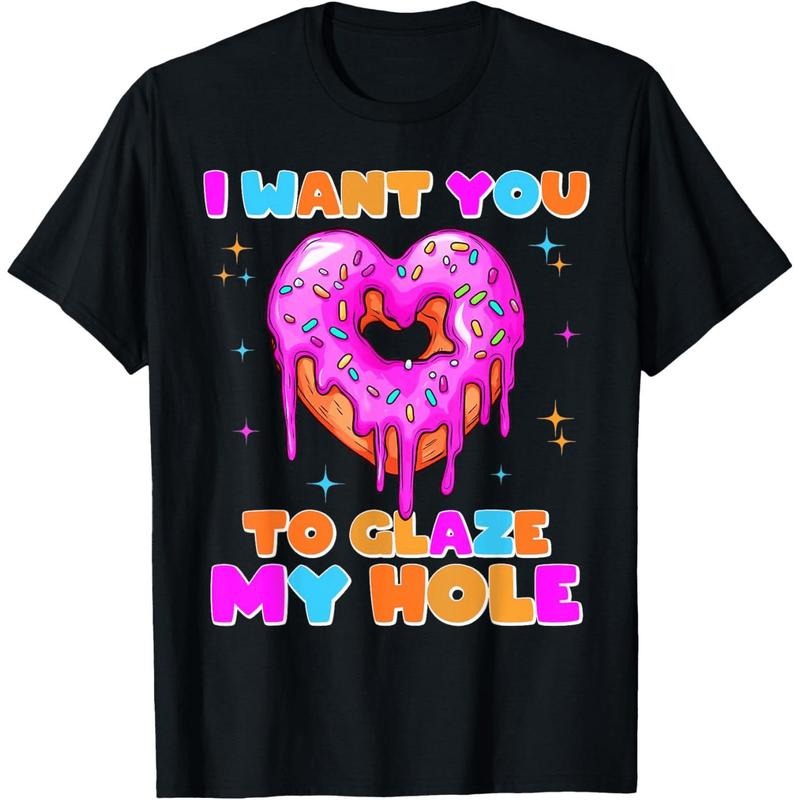 [100% Cotton] Playful Heart Donut With Colorful Sprinkles Glaze My Hole T-Shirt Design Hoodie, Sweatshirt | HypeDripTees.com