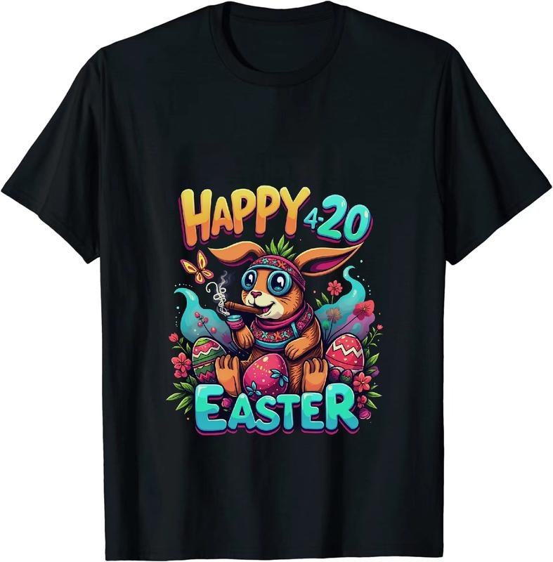 [100% Cotton] Polished Happy 4 - 20 Easter T - Shirt With Bunny And Colorful Design Hoodie, Sweatshirt | HypeDripTees.com