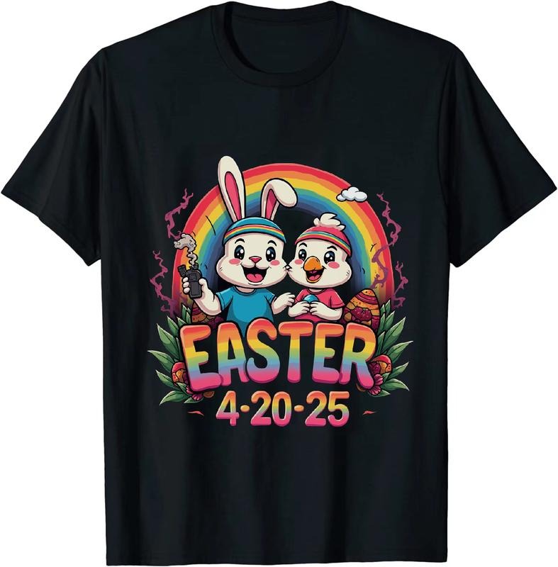 [100% Cotton] Princessly Easter 4 20 25 Bunny Duck T - Shirt With Smoke Hoodie, Sweatshirt | HypeDripTees.com