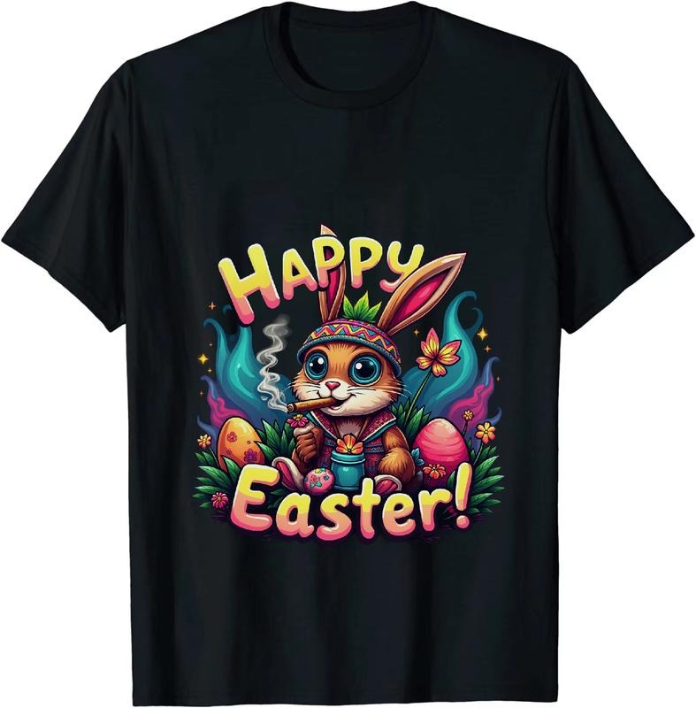 [100% Cotton] Quirky Happy 4 - 20 Easter Bunny T - Shirt With Festive Decor And Smoke Hoodie, Sweatshirt | HypeDripTees.com