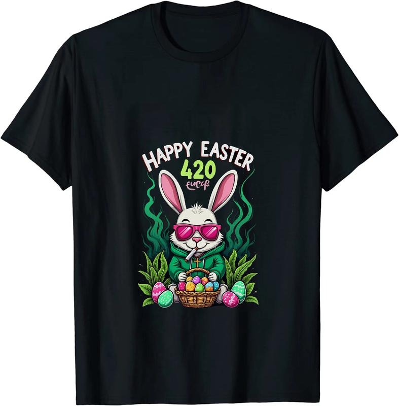 [100% Cotton] Rad Happy Easter 420 T - Shirt With Bunny And Basket Hoodie, Sweatshirt | HypeDripTees.com