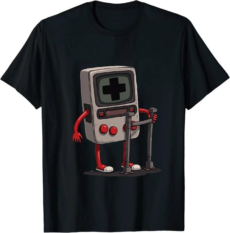 [100% Cotton] Retro Inspired Gaming Device On Crutches T - Shirt Hoodie, Sweatshirt | HypeDripTees.com