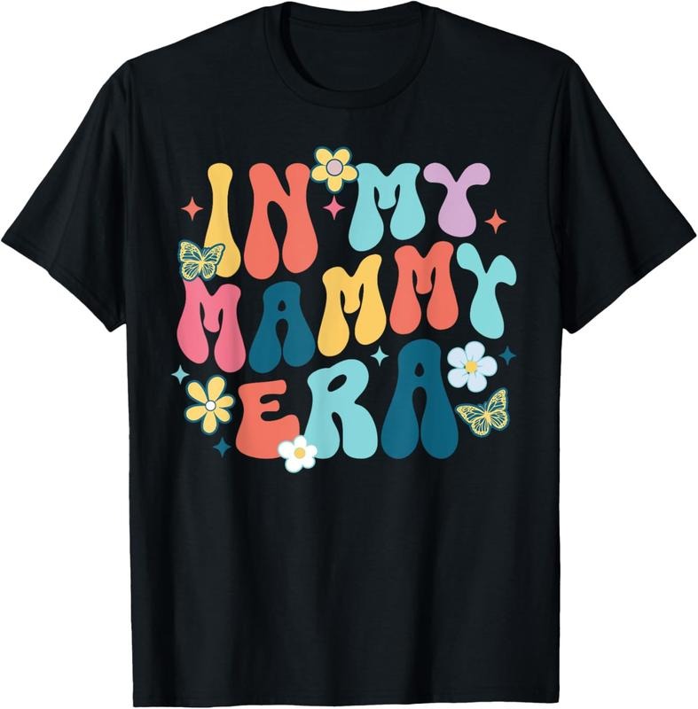 [100% Cotton] Retro Mammy Era Colorful Vintage Style T-Shirt With Butterfly And Flower Design Hoodie, Sweatshirt
