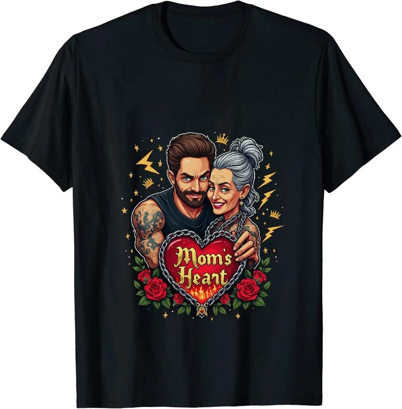 [100% Cotton] Romantic Couple Embrace With Heart And Roses Design T-Shirt For Mom Lovers Hoodie, Sweatshirt