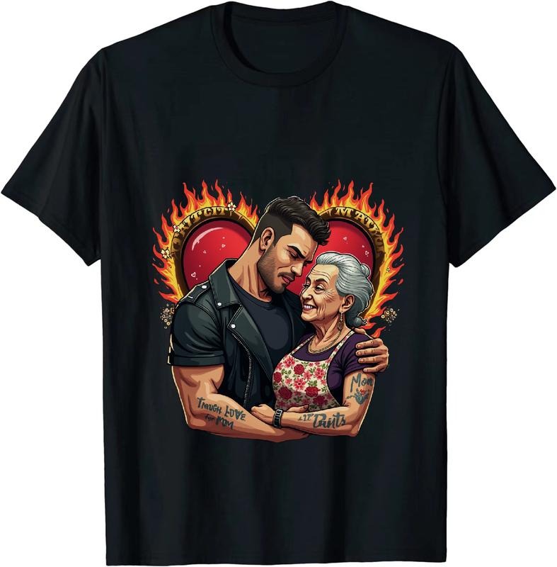 [100% Cotton] Romantic Couple In Flames Embrace Tattooed Love Story T-Shirt Hoodie, Sweatshirt | HypeDripTees.com