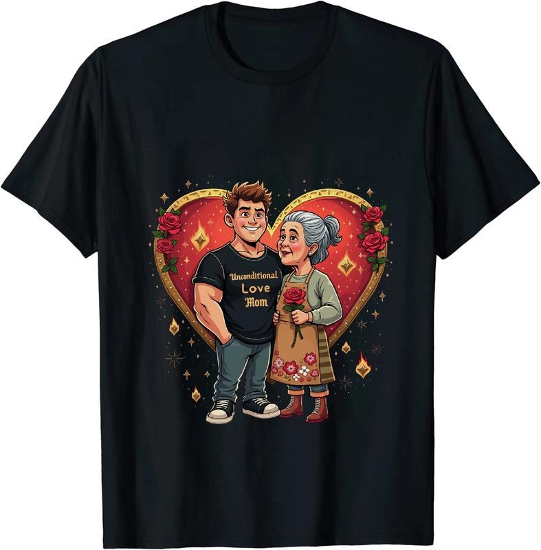 [100% Cotton] Romantic Couple With Heart And Roses Love Your Boyfriend Mom T-Shirt Hoodie, Sweatshirt | HypeDripTees.com