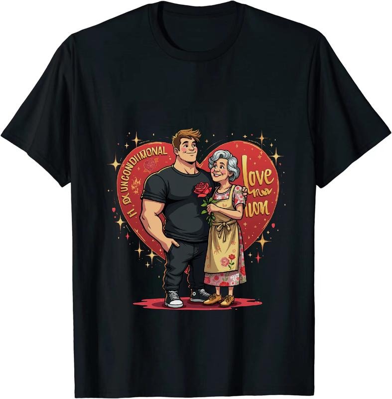 [100% Cotton] Romantic Couple With Roses Love Is Unconditional Heart Design T-Shirt Hoodie, Sweatshirt | HypeDripTees.com