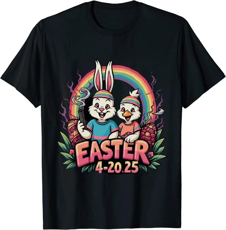 [100% Cotton] Royalty Inspired Easter 4 20 25 T - Shirt With Bunny Duck And Greenery Hoodie, Sweatshirt | HypeDripTees.com