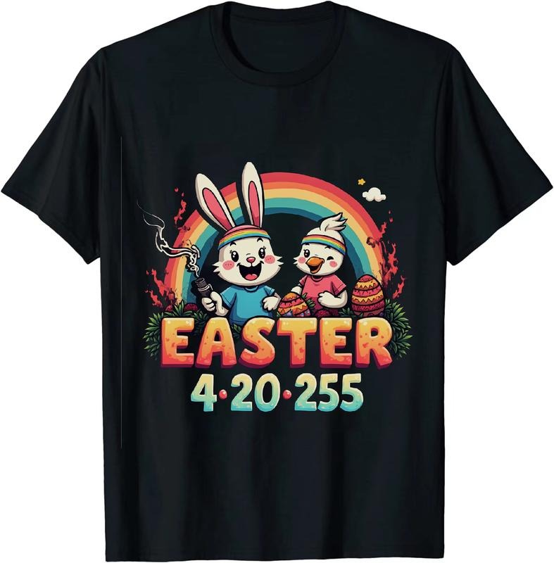 [100% Cotton] Sick Easter 4 20 25 Bunny Duck T - Shirt With Colorful Eggs Hoodie, Sweatshirt | HypeDripTees.com