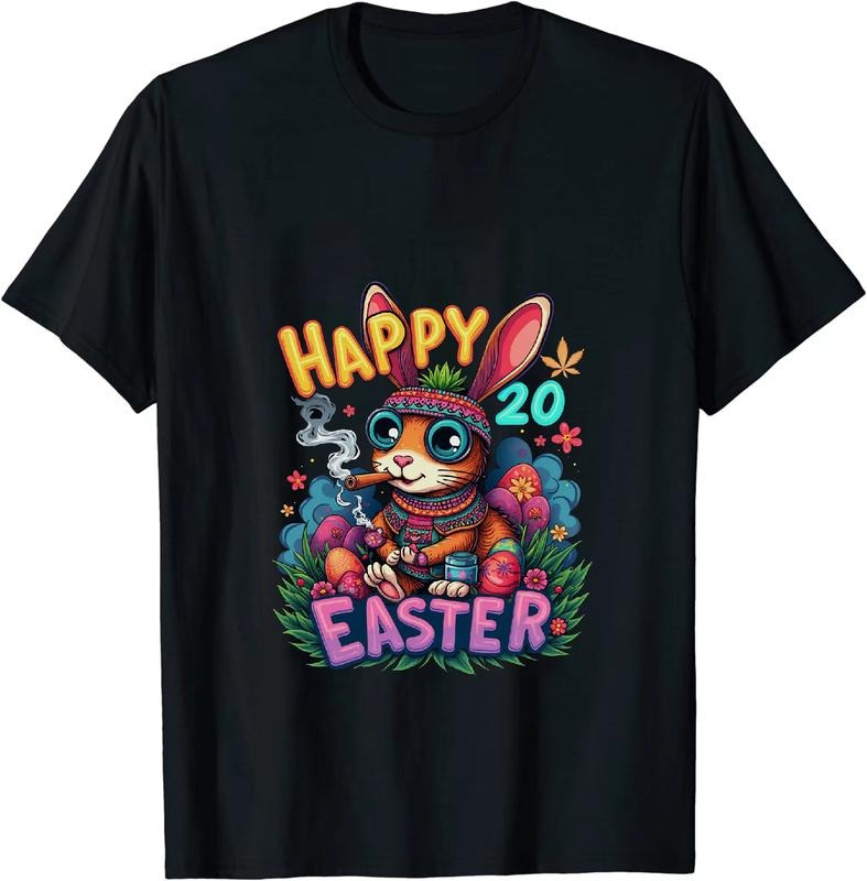 [100% Cotton] Sophisticated Happy 4 - 20 Easter Bunny T - Shirt With Colorful Elements Hoodie, Sweatshirt | HypeDripTees.com