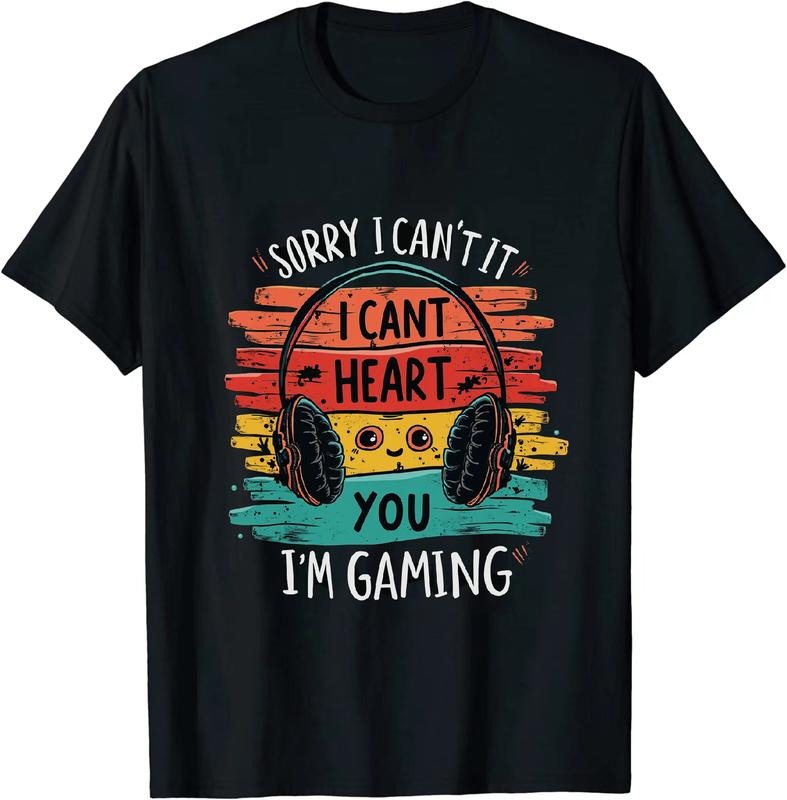 [100% Cotton] Spirited Gamer T - Shirt Sorry I Can't Heou I'm Gaming for Gamer