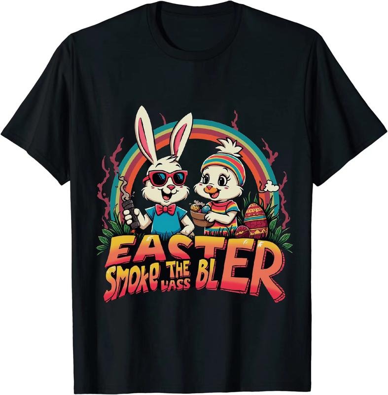 [100% Cotton] Sports Icon Easter 4 20 25 Bunny T - Shirt With Duck And Rainbow Hoodie, Sweatshirt | HypeDripTees.com