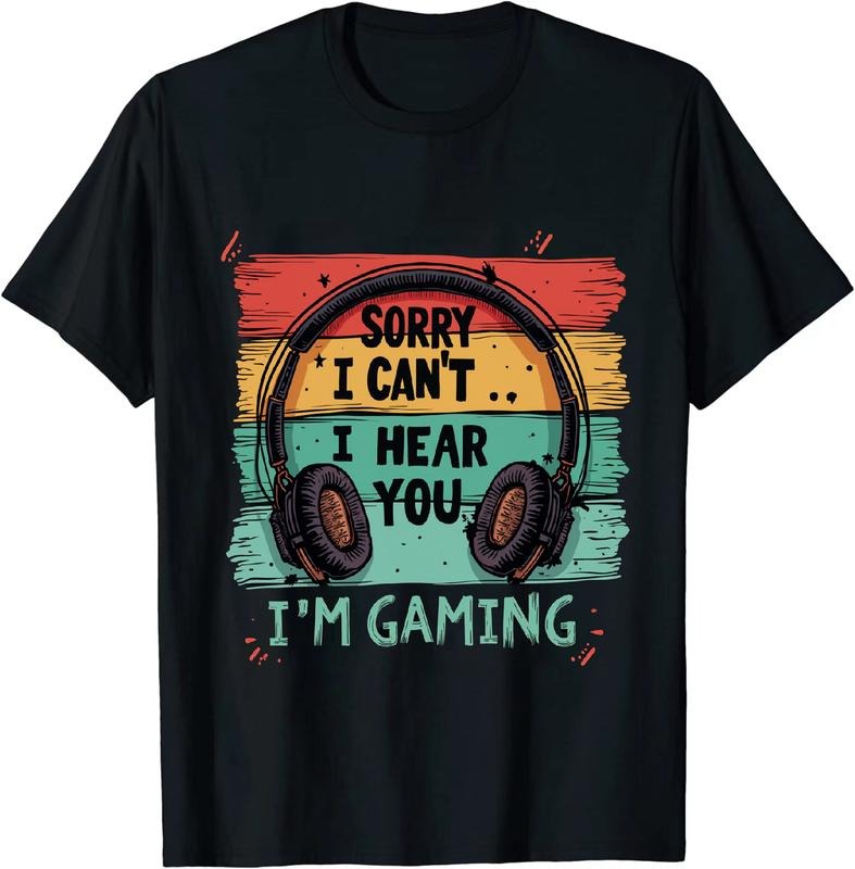 [100% Cotton] Spunky - Hearted Gamer T - Shirt Sorry I Can't Heou I'm Gaming for Gaming