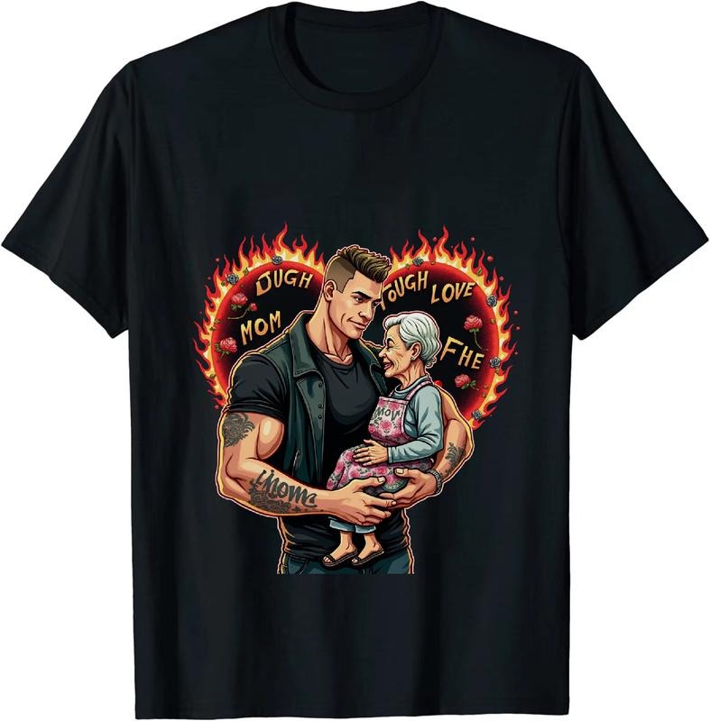 [100% Cotton] Strong Dad With Tattoo Holding Adorable Girl Fiery Love T-Shirt Design Hoodie, Sweatshirt | HypeDripTees.com