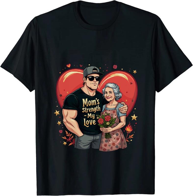 [100% Cotton] Strong Love Mom And Son Heartwarming Family T-Shirt With Red Roses Design Hoodie, Sweatshirt | HypeDripTees.com