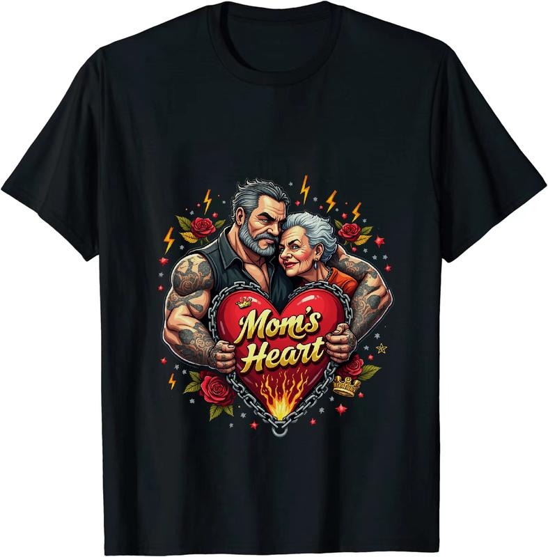 [100% Cotton] Strong Love With Flames Heart And Roses T-Shirt For Mom Lovers Hoodie, Sweatshirt | HypeDripTees.com