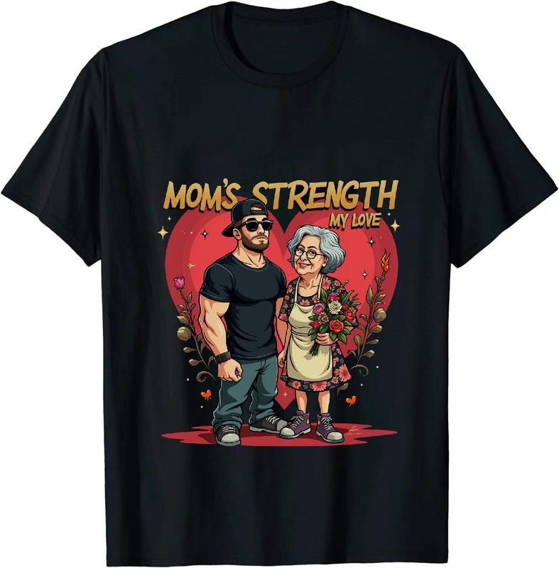 [100% Cotton] Strong Man And Sweet Grandma Heartwarming Love T-Shirt Design For Family Bonding Hoodie, Sweatshirt