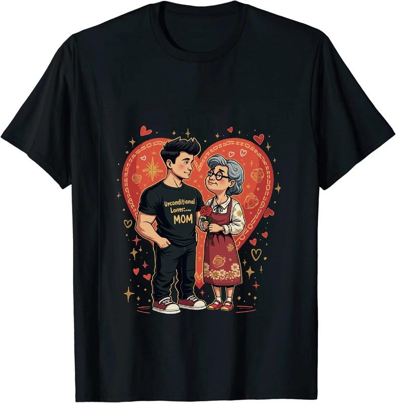 [100% Cotton] Strong Man And Sweet Grandma With Heart Design T-Shirt For Family Love Hoodie, Sweatshirt | HypeDripTees.com