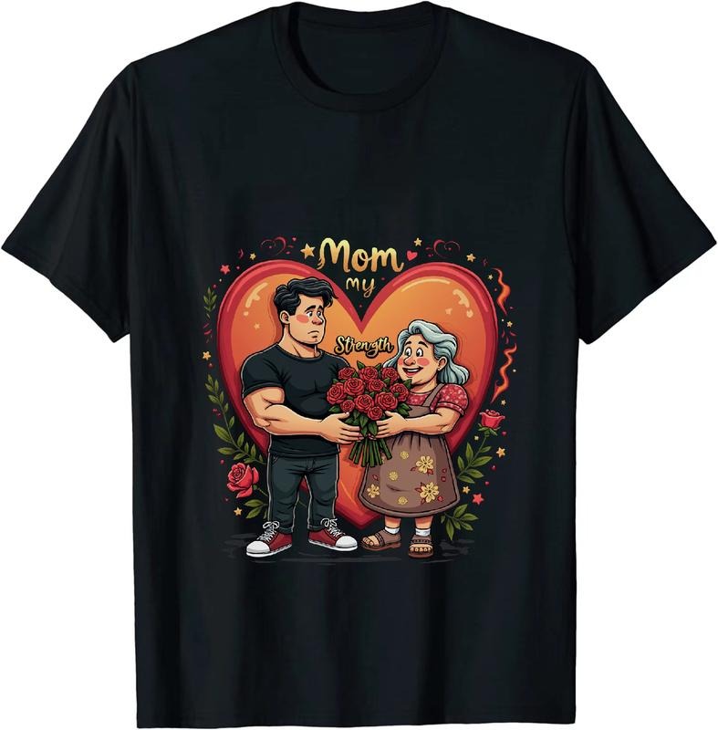 [100% Cotton] Strong Man And Sweet Grandma With Roses Heart Shanghai T-Shirt Hoodie, Sweatshirt | HypeDripTees.com