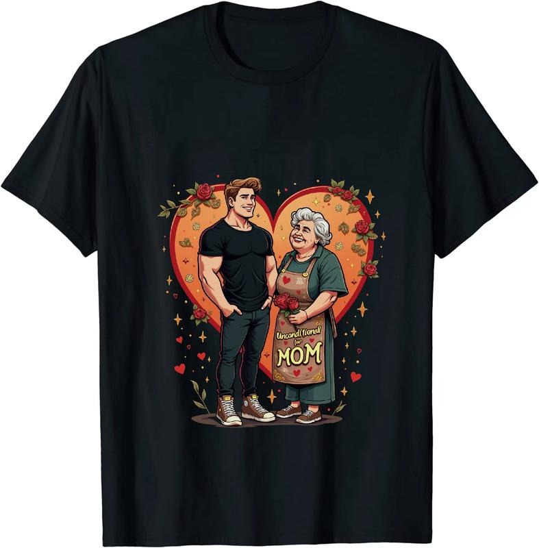[100% Cotton] Strong Man And Sweet Mom Love Heart Design T-Shirt For Family Apparel Hoodie, Sweatshirt | HypeDripTees.com