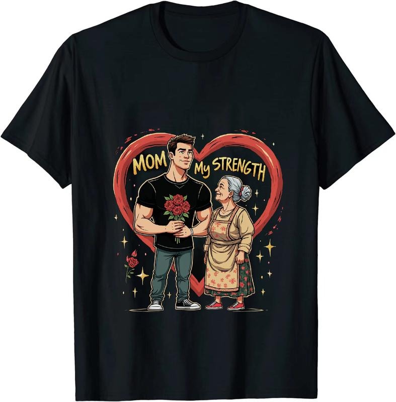 [100% Cotton] Strong Man With Roses And Loving Mom Heartwarming Bond T-Shirt Hoodie, Sweatshirt | HypeDripTees.com