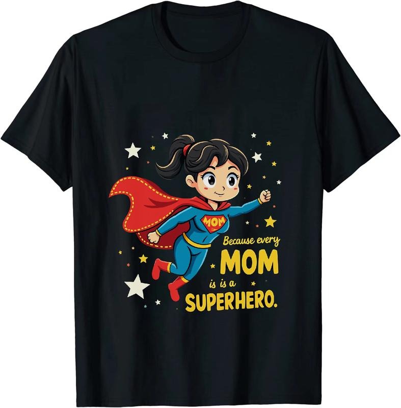 [100% Cotton] Super Mom Hero Flying With Cape T-Shirt For Women Hoodie, Sweatshirt | HypeDripTees.com