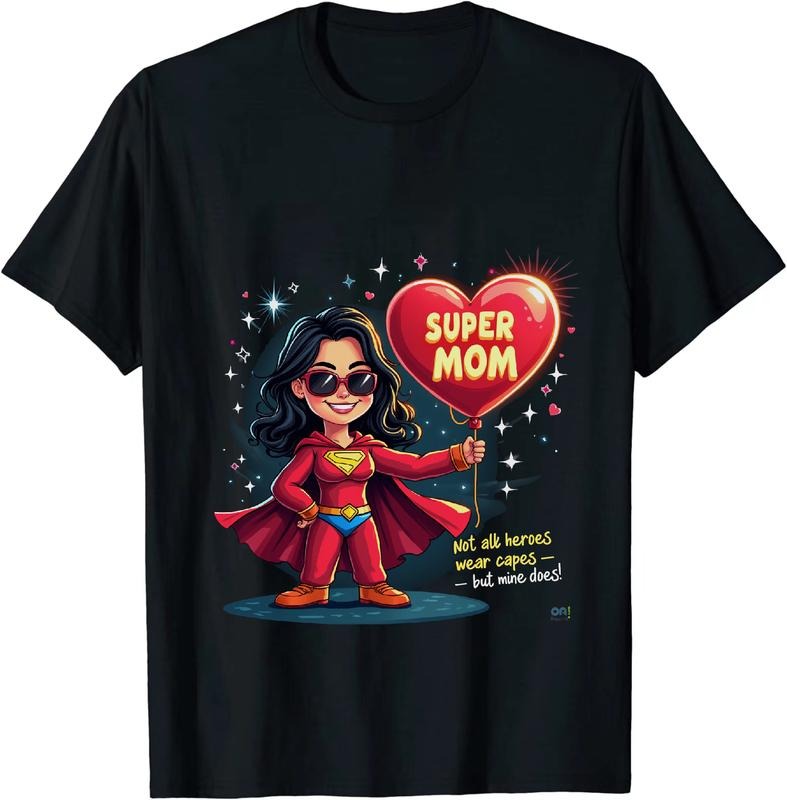 [100% Cotton] Super Mom Hero Heart Cape T-Shirt For Women Hoodie, Sweatshirt | HypeDripTees.com