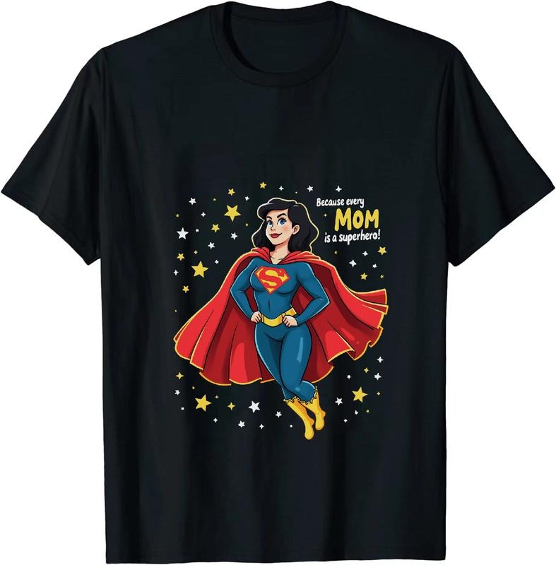 [100% Cotton] Super Mom Hero With Cape And S Emblem T-Shirt Hoodie, Sweatshirt | HypeDripTees.com