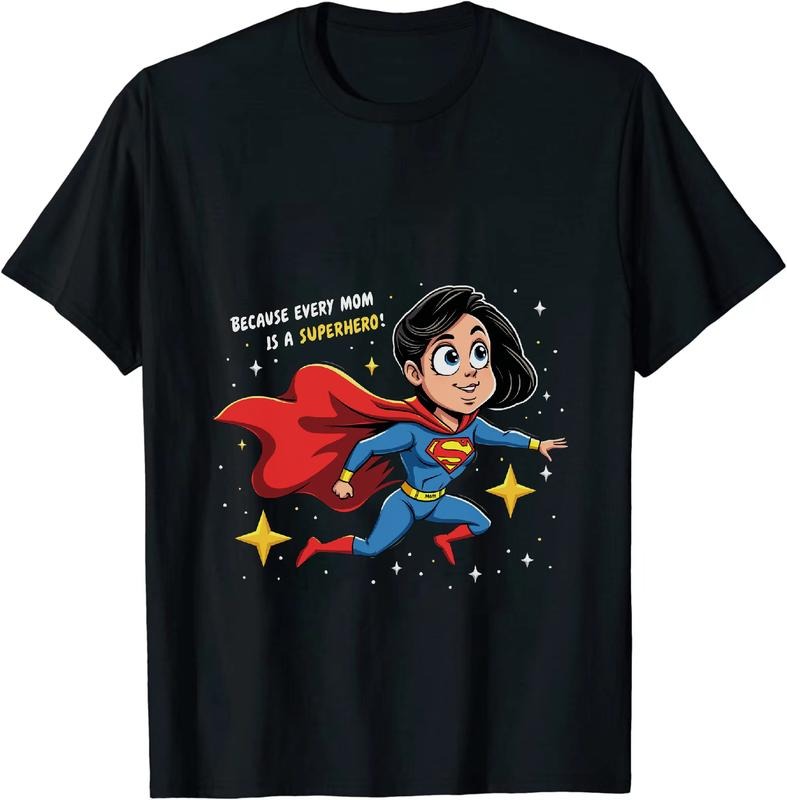 [100% Cotton] Superhero Mom Flying With Cape And S Emblem T-Shirt Hoodie, Sweatshirt | HypeDripTees.com