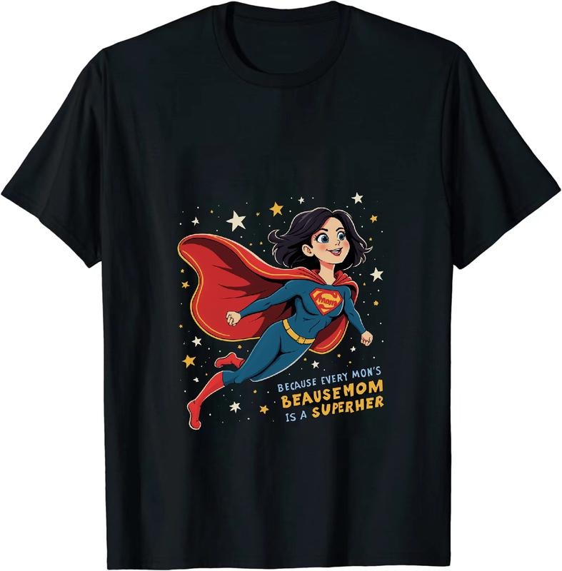 [100% Cotton] Superhero Mom Flying With Cape S Emblem T-Shirt Hoodie, Sweatshirt | HypeDripTees.com