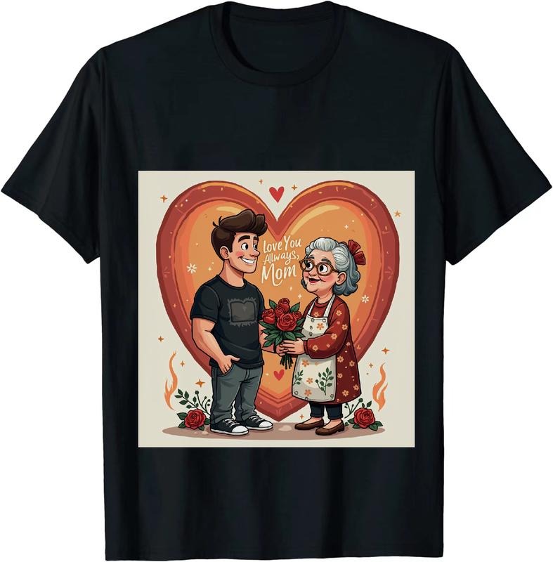 [100% Cotton] Sweet Boy And Grandma With Roses Heart Design Love You More T-Shirt Hoodie, Sweatshirt | HypeDripTees.com